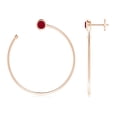 thumbnail image 1 of ANGARA Natural Bezel-Set Round Ruby Front-to-Back Flex Hoop Earrings in 14K Rose Gold for Women (Size-4.1mm) | July Birthstone, Birthday, Anniversary, Jewelry Gift for Women | Natural Ruby Earrings, 1 of 7