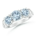 thumbnail image 1 of Angara Natural 0.72 Ct. Aquamarine Classic Ring in 14K White Gold for Women (Ring Size: 3.5), 1 of 9