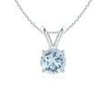thumbnail image 1 of ANGARA Natural V-Bale Round Aquamarine Solitaire Pendant in 14K White Gold for Women (Size-6mm) | March Birthstone, Birthday, Anniversary, Jewelry Gift for Women | Natural Aquamarine Necklace, 1 of 10