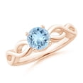 thumbnail image 1 of Angara Natural 0.72 Ct. Aquamarine Solitaire Ring in 14K Rose Gold for Women (Ring Size: 3), 1 of 9