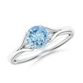 thumbnail image 1 of Angara Natural 0.72 Ct. Aquamarine Solitaire Ring in 14K White Gold for Women (Ring Size: 4), 1 of 10