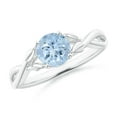 thumbnail image 1 of Angara Natural 0.72 Ct. Aquamarine Solitaire Ring in 14K White Gold for Women (Ring Size: 5), 1 of 10