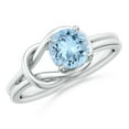 thumbnail image 1 of ANGARA Natural Solitaire Aquamarine Infinity Knot Engagement Ring in 14K White Gold for Women (Size-6mm) | March Birthstone, Birthday, Anniversary, Jewelry Gift for Women | Natural Aquamarine Ring, 1 of 10