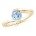 thumbnail image 1 of Angara Natural 0.72 Ct. Aquamarine Solitaire Ring in 14K Yellow Gold for Women (Ring Size: 11.5), 1 of 11