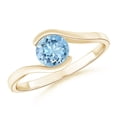 thumbnail image 1 of Angara Natural 0.72 Ct. Aquamarine Solitaire Ring in 14K Yellow Gold for Women (Ring Size: 3.5), 1 of 10