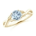 thumbnail image 1 of Angara Natural 0.72 Ct. Aquamarine Solitaire Ring in 14K Yellow Gold for Women (Ring Size: 5.5), 1 of 10