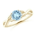thumbnail image 1 of Angara Natural 0.72 Ct. Aquamarine Solitaire Ring in 14K Yellow Gold for Women (Ring Size: 6), 1 of 9