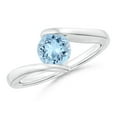 thumbnail image 1 of Angara Natural 0.72 Ct. Aquamarine Solitaire Ring in Sterling Silver for Women (Ring Size: 4), 1 of 9
