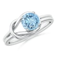 thumbnail image 1 of ANGARA Natural 0.72 Ct. Aquamarine Solitaire Ring in Sterling Silver for Women (Ring Size: 6.5), 1 of 10