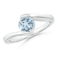 thumbnail image 1 of Angara Natural 0.72 Ct. Aquamarine Solitaire Ring in Sterling Silver for Women (Ring Size: 6.5), 1 of 9