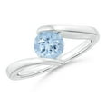 thumbnail image 1 of Angara Natural 0.72 Ct. Aquamarine Solitaire Ring in Sterling Silver for Women (Ring Size: 7), 1 of 11