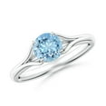 thumbnail image 1 of Angara Natural 0.72 Ct. Aquamarine Solitaire Ring in Sterling Silver for Women (Ring Size: 9), 1 of 10