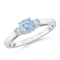 thumbnail image 1 of Angara Natural 0.72 Ct. Aquamarine with Diamond Classic Ring in 14K White Gold for Women (Ring Size: 11.5), 1 of 9