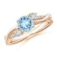 thumbnail image 1 of ANGARA Natural Nature Inspired Aquamarine & Diamond Twisted Vine Ring in 14K Rose Gold for Women (Size-6mm) | March Birthstone, Birthday, Anniversary, Jewelry Gift for Women | Natural Aquamarine Ring, 1 of 10