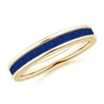 thumbnail image 1 of ANGARA Natural Channel Set Square Sapphire Half Eternity Ring in 14K Yellow Gold for Women (Size-2mm) | September Birthstone, Anniversary, Jewelry Gift for Women | Natural Blue Sapphire Ring, 1 of 9