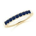 thumbnail image 1 of ANGARA Natural Square Blue Sapphire Semi Eternity Wedding Ring in 14K Yellow Gold for Women (Size-2.2mm) | September Birthstone, Anniversary, Jewelry Gift for Women | Natural Blue Sapphire Ring, 1 of 1
