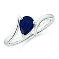 thumbnail image 1 of ANGARA Natural Bypass Pear-Shaped Blue Sapphire Ring in 14K White Gold for Women (Size-7x5mm) | September Birthstone, Birthday, Anniversary, Jewelry Gift for Women | Natural Blue Sapphire Ring, 1 of 9