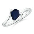 thumbnail image 1 of ANGARA Natural Bypass Pear-Shaped Blue Sapphire Ring in 925 Sterling Silver for Women (Size-7x5mm) | September Birthstone, Birthday, Anniversary, Jewelry Gift for Women | Natural Blue Sapphire Ring, 1 of 9