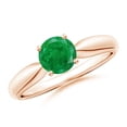 thumbnail image 1 of Angara Natural 0.75 Ct. Emerald Solitaire Ring in 14K Rose Gold for Women (Ring Size: 7.5), 1 of 9
