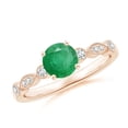 thumbnail image 1 of ANGARA Natural Marquise and Dot Emerald Engagement Ring with Diamonds in 14K Rose Gold for Women (Size-6mm) | May Birthstone, Birthday, Anniversary, Jewelry Gift for Women | Natural Emerald Ring, 1 of 9