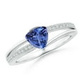 thumbnail image 1 of ANGARA Natural Split Shank Trillion Tanzanite Engagement Ring in 14K White Gold for Women (Size-6mm) | December Birthstone, Birthday, Anniversary, Jewelry Gift for Women | Natural Tanzanite Ring, 1 of 8