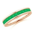 thumbnail image 1 of ANGARA Natural Channel Set Square Emerald Half Eternity Ring in 14K Rose Gold for Women (Size-2.4mm) | May Birthstone, Birthday, Anniversary, Jewelry Gift for Women | Natural Emerald Ring, 1 of 9