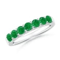 thumbnail image 1 of ANGARA Natural Shared Prong Set Half Eternity Emerald Wedding Band in 14K White Gold for Women (Size-3.1mm) | May Birthstone, Birthday, Anniversary, Jewelry Gift for Women | Natural Emerald Ring, 1 of 9
