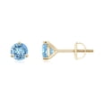 thumbnail image 1 of ANGARA Natural Martini-Set Round Aquamarine Stud Earrings in 14K Yellow Gold for Women (Size-5mm) | March Birthstone, Birthday, Anniversary, Jewelry Gift for Women | Natural Aquamarine Earrings, 1 of 7