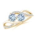 thumbnail image 1 of Angara Natural 0.8 Ct. Aquamarine with Diamond Classic Ring in 14K Yellow Gold for Women (Ring Size: 3), 1 of 9