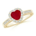 thumbnail image 1 of ANGARA Natural Heart-Shaped Ruby Halo Ring with Diamond Accents in 14K Yellow Gold for Women (Size-6mm) | July Birthstone, Birthday, Anniversary, Jewelry Gift for Women | Natural Ruby Ring, 1 of 9