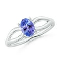 thumbnail image 1 of Angara Natural 0.8 Ct. Tanzanite Solitaire Ring in 14K White Gold for Women (Ring Size: 3.5), 1 of 9
