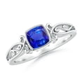 thumbnail image 1 of Angara Natural 0.8 Ct. Tanzanite Solitaire Ring in 14K White Gold for Women (Ring Size: 3), 1 of 9