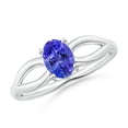 thumbnail image 1 of Angara Natural 0.8 Ct. Tanzanite Solitaire Ring in 14K White Gold for Women (Ring Size: 3), 1 of 9