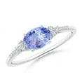 thumbnail image 1 of Angara Natural 0.8 Ct. Tanzanite with Diamond Classic Ring in 14K White Gold for Women (Ring Size: 12), 1 of 9