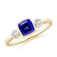 thumbnail image 1 of Angara Natural 0.8 Ct. Tanzanite with Diamond Classic Ring in 14K Yellow Gold for Women (Ring Size: 3.5), 1 of 9