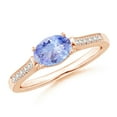 thumbnail image 1 of Angara Natural 0.8 Ct. Tanzanite with Diamond Vintage Inspired Ring in 14K Rose Gold for Women (Ring Size: 3.5), 1 of 9