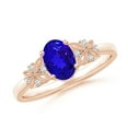 thumbnail image 1 of ANGARA Natural Vintage Style Oval Tanzanite Ring with Diamonds in 14K Rose Gold for Women (Size-7x5mm) | December Birthstone, Birthday, Anniversary, Jewelry Gift for Women | Natural Tanzanite Ring, 1 of 9