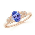thumbnail image 1 of ANGARA Natural Vintage Style Oval Tanzanite Ring with Diamonds in 14K Rose Gold for Women (Size-7x5mm) | December Birthstone, Birthday, Anniversary, Jewelry Gift for Women | Natural Tanzanite Ring, 1 of 9