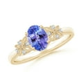 thumbnail image 1 of ANGARA Natural Vintage Style Oval Tanzanite Ring with Diamonds in 14K Yellow Gold for Women (Size-7x5mm) | December Birthstone, Birthday, Anniversary, Jewelry Gift for Women | Natural Tanzanite Ring, 1 of 9