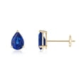 thumbnail image 1 of ANGARA Natural Pear-Shaped Blue Sapphire Stud Earrings in 14K Yellow Gold for Women (Size-6x4mm) | September Birthstone, Birthday, Anniversary, Jewelry Gift for Women | Natural Blue Sapphire Earrings, 1 of 7