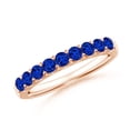 thumbnail image 1 of ANGARA Natural Shared Prong Set Half Eternity Sapphire Wedding Band in 14K Rose Gold for Women (Size-2.5mm) | September Birthstone, Anniversary, Jewelry Gift for Women | Natural Blue Sapphire Ring, 1 of 10
