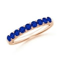thumbnail image 1 of ANGARA Natural Shared Prong Set Half Eternity Sapphire Wedding Band in 14K Rose Gold for Women (Size-2.5mm) | September Birthstone, Anniversary, Jewelry Gift for Women | Natural Blue Sapphire Ring, 1 of 10