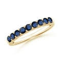 thumbnail image 1 of ANGARA Natural Shared Prong Set Half Eternity Sapphire Wedding Band in 14K Yellow Gold for Women (Size-2.5mm) | September Birthstone, Anniversary, Jewelry Gift for Women | Natural Blue Sapphire Ring, 1 of 10