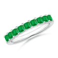 thumbnail image 1 of ANGARA Natural Square Emerald Semi Eternity Classic Wedding Ring in 14K White Gold for Women (Size-2.6mm) | May Birthstone, Birthday, Anniversary, Jewelry Gift for Women | Natural Emerald Ring, 1 of 10