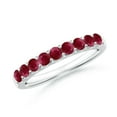 thumbnail image 1 of Angara Natural 0.81 Ct. Ruby Non Eternity Wedding Band in 14K White Gold for Women (Ring Size: 6), 1 of 12