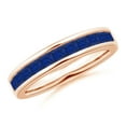 thumbnail image 1 of ANGARA Natural 1.04 Ct Channel Set Square Sapphire Half Eternity Ring in 14K Rose Gold for Women (Size-2.4mm) | September Birthstone, Anniversary, Jewelry Gift for Women | Natural Blue Sapphire Ring, 1 of 10