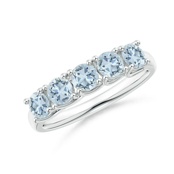 Angara Natural 0.9 Ct. Aquamarine Non Eternity Ring in 14K White Gold for Women (Ring Size: 3)