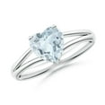 thumbnail image 1 of Angara Natural 0.9 Ct. Aquamarine Solitaire Ring in 14K White Gold for Women (Ring Size: 10.5), 1 of 9