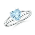 thumbnail image 1 of Angara Natural 0.9 Ct. Aquamarine Solitaire Ring in 14K White Gold for Women (Ring Size: 4), 1 of 9