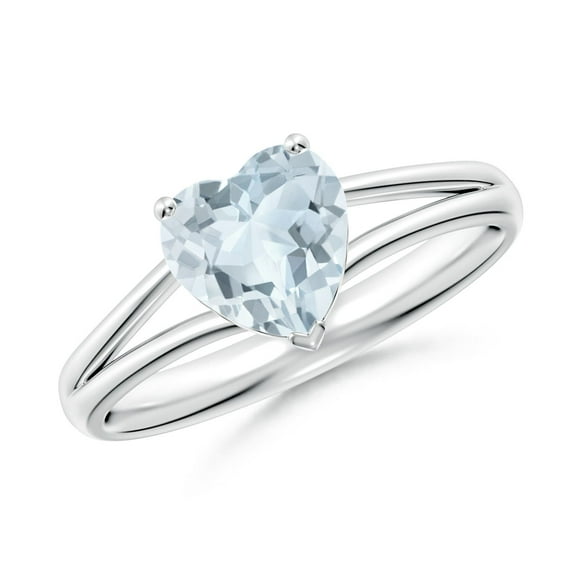 Angara Natural 0.9 Ct. Aquamarine Solitaire Ring in Sterling Silver for Women (Ring Size: 3.5)